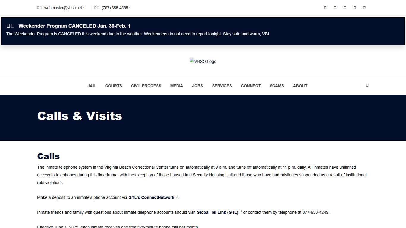 Calls & Visits : VBSO.net